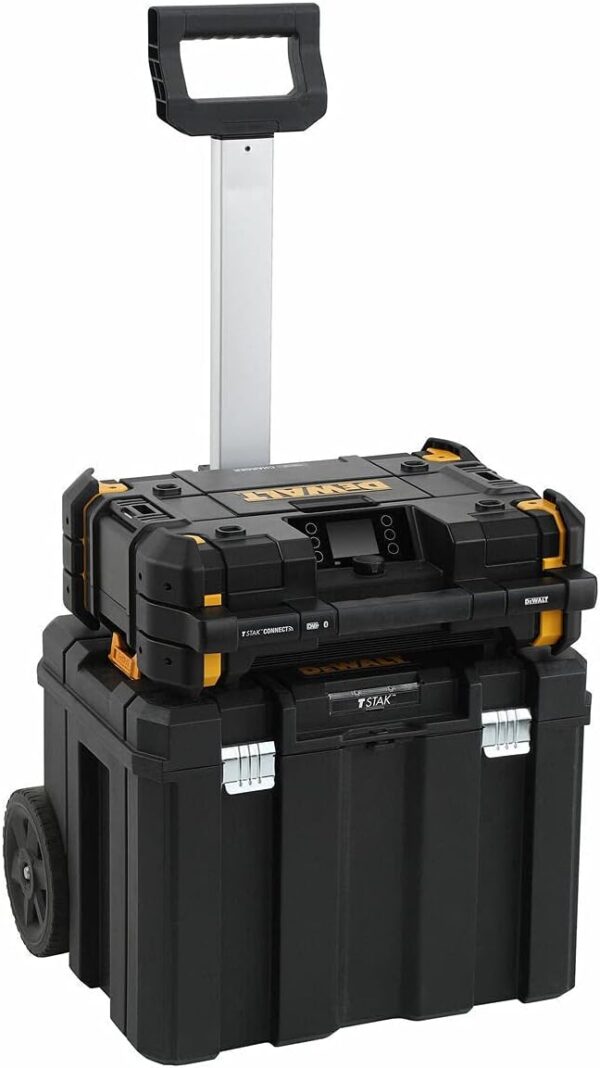 DEWALT DWST1-81079-GB TSTAK Connect Radio and Charger 6 Speakers 45 Watts, W, 18 V, Multi-Coloured, 52 x 40 x 18