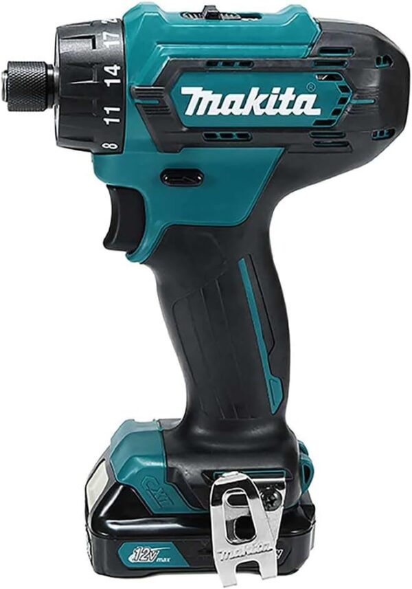 Makita DF033DWAE 12V Max Li-Ion CXT Drill Driver Complete with 2 x 2.0 Ah Li-Ion Batteries and Charger Supplied in A Carry Case