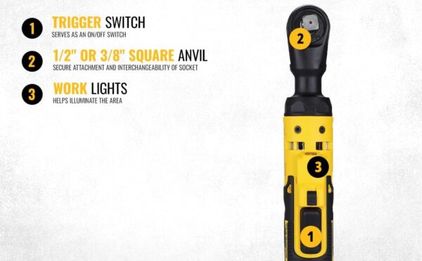 DEWALT DCF512N-XJ 18V XR Brushless 1/2″ Open Head Ratchet – Bare Unit