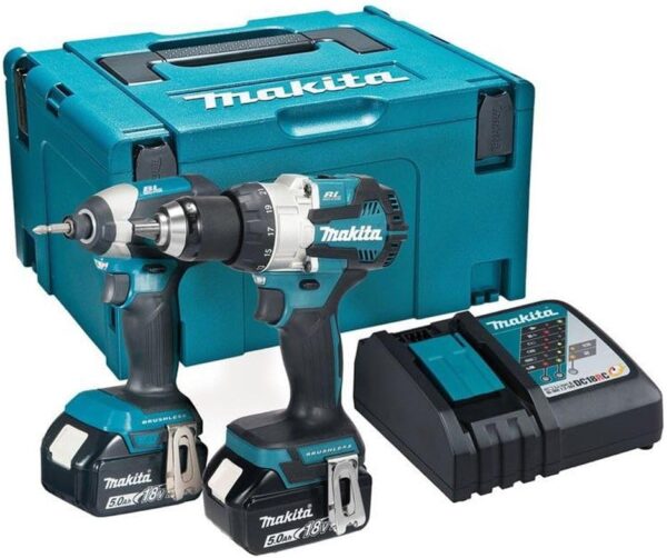 Makita DLX2507TJ 18V Li-ion LXT Brushless 2 Piece Combo Kit Complete with 2 x 5.0Ah Batteries and Charger Supplied in a Makpac Case