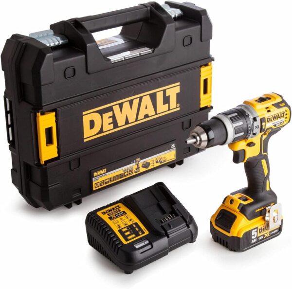 DEWALT DCD796P1-GB XR Brushless Compact Lithium-Ion Combi Drill, 18 V, Yellow/Black