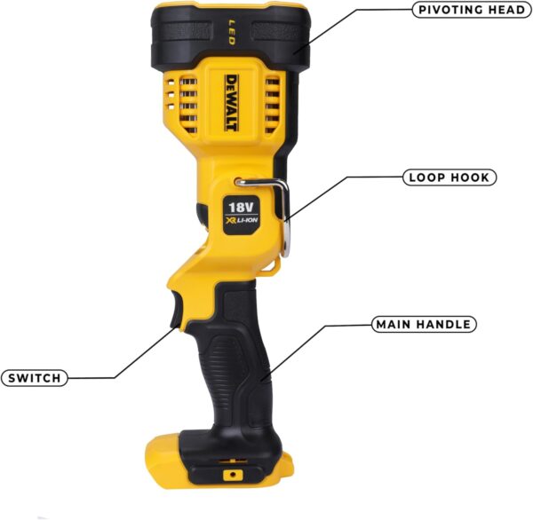DEWALT DCL043-XJ XR Cordless LED Spotlight, 18V, 30cm x 20cm x 20cm, Black/Yellow [Energy Class A+]