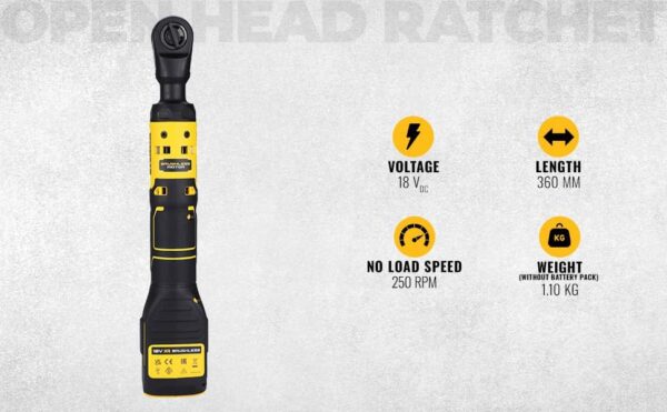 DEWALT DCF512N-XJ 18V XR Brushless 1/2″ Open Head Ratchet – Bare Unit