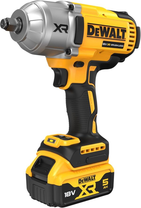 DEWALT DCF900P2T-GB 18V XR Brushless 1/2″ High Torque Impact Wrench Hog Ring 1396Nm with 2 x 5Ah Batteries in TSTAK