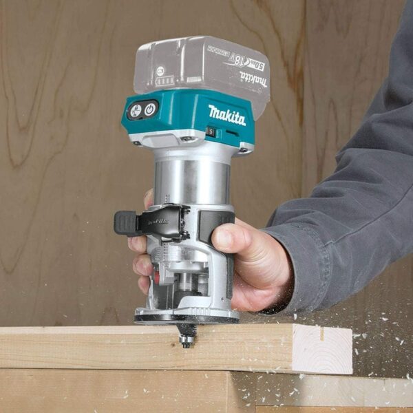 Makita DRT50ZJ 18V Li-Ion LXT Brushless Router Trimmer Supplied in A Makpac Case – Batteries and Charger Not Included