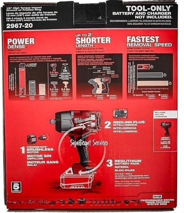 Milwaukee 2967-20 M18 Fuel 18V 1/2″ High Torque Impact Wrench