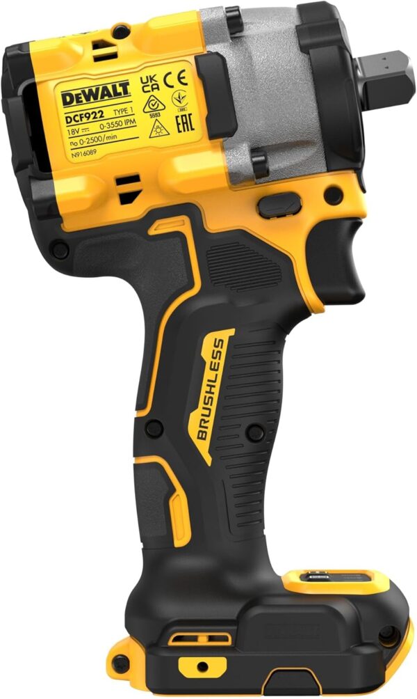 DEWALT DCF922N-XJ 18V XR Brushless Compact 1/2 Inch Detent Pin Anvil Impact Wrench – Bare Unit