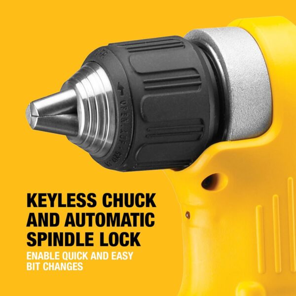 DEWALT 18V XR Right Angle Drill with Bit Holder and Belt Hook, DCD740N-XJ