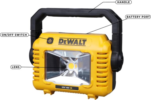 DEWALT DCL077 Battery-Powered Construction Light 2000 Lumen Building Site Light Bulb 3 Level Light Strength Setting