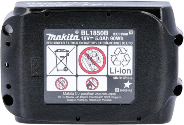 Makita Genuine BL1850B 18V 5.0Ah Battery Twin Pack for Makita DJR183Z, DJR185Z, DJV180Z, DJV181Z, DSS610Z, DSS611Z, DTD152Z, DTD154Z, DTM50Z, DTM51Z