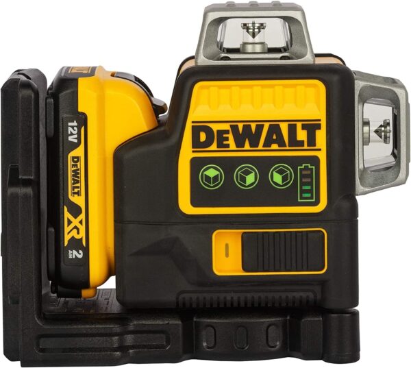 DEWALT Self Levelling Multi Line 3 x 360 Degrees Green Beam Laser 12V MAX* with Battery 2.0Ah Li-Ion and Charger Carry Case DCE089D1G