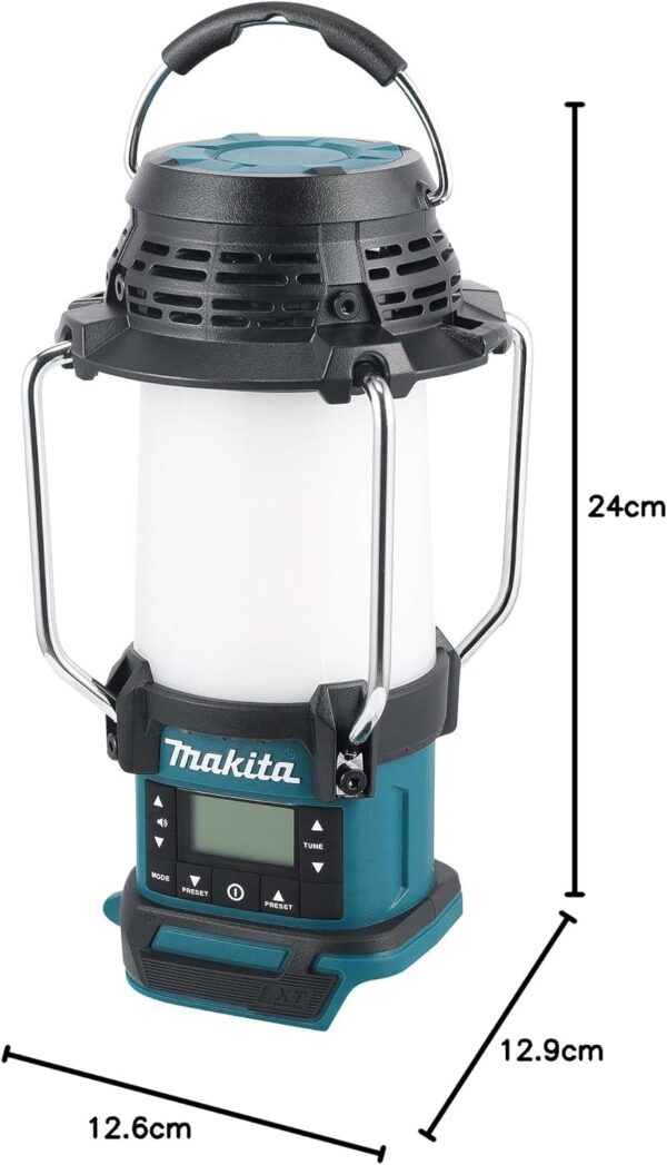 Makita DMR055 14.4V/18V Li-ion LXT Radio with Lantern – Batteries and Charger Not Included [Energy Class A+]