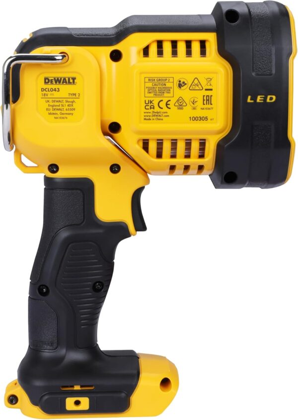 DEWALT DCL043-XJ XR Cordless LED Spotlight, 18V, 30cm x 20cm x 20cm, Black/Yellow [Energy Class A+]