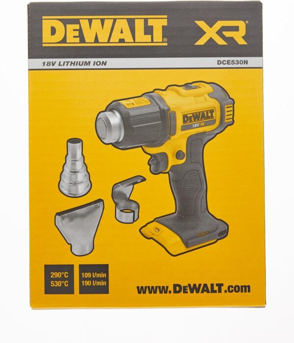 DEWALT DCE530N-XJ Cordless hot air Gun, 18V (Base), Black/Yellow [Energy Class A+]