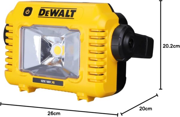 DEWALT DCL077 Battery-Powered Construction Light 2000 Lumen Building Site Light Bulb 3 Level Light Strength Setting