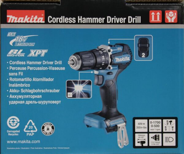 Makita DHP487Z 18V Li-ion LXT Brushless Combi Drill – Batteries and Charger Not Included