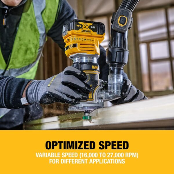 DEWALT 18V XR Brushless 1/4 in. (8mm) Compact Router, Tool Only, DCW604NT-XJ