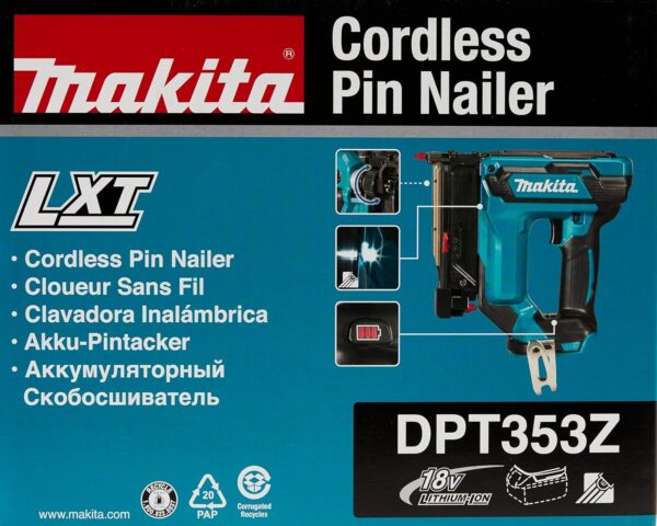 Makita DPT353Z 18V Li-Ion LXT Pin Nailer – Batteries And Charger Not Included