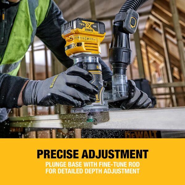DEWALT 18V XR Brushless 1/4 in. (8mm) Compact Router, Tool Only, DCW604NT-XJ
