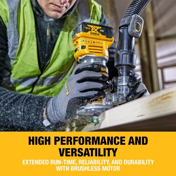 DEWALT 18V XR Brushless 1/4 in. (8mm) Compact Router, Tool Only, DCW604NT-XJ
