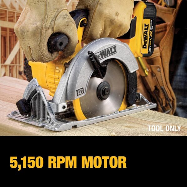 DEWALT DCS391 Circular Saw XR 165 mm Bare Unit, 9 W, 18 V, Yellow/Black