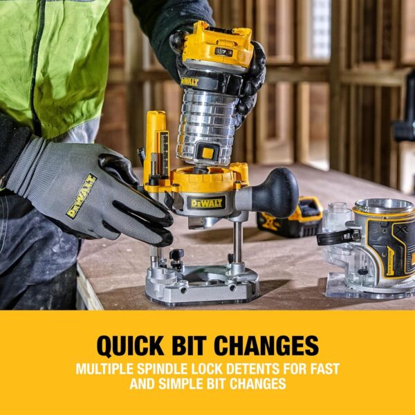 DEWALT 18V XR Brushless 1/4 in. (8mm) Compact Router, Tool Only, DCW604NT-XJ